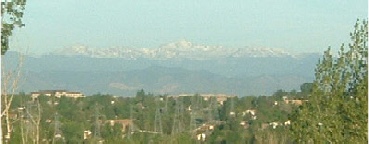 The Rocky Mountains as seen from Aurora Colorado.